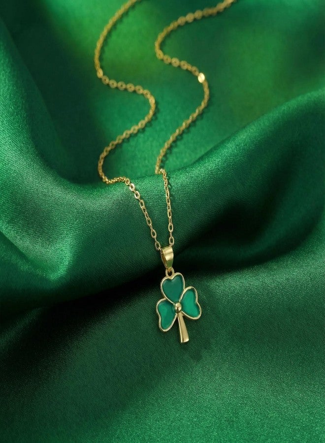SLUYNZ 925 Sterling Silver Irish Shamrock Choker Necklace Chain for Women Teen Girls Green Clover Pendant Necklace for St Patricks Day (B-YELLOW) - Image 3