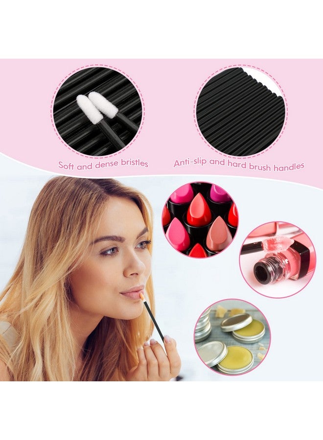 g2plus 300Pcs Eyelash Extension Supplies Kit 100Pcs Disposable Lip Wands 100Pcs Mascara Brush Applicators 100Pcs Micro Brushes For Eyebrow Eyelash Extension And Makeup Kits (Black） - Image 3