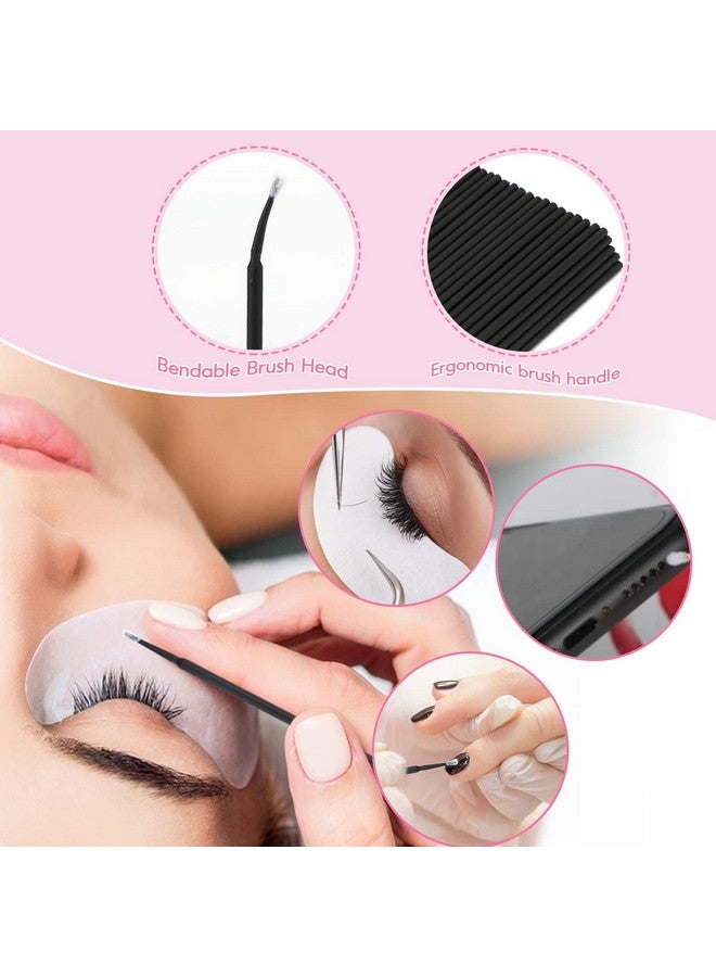 g2plus 300Pcs Eyelash Extension Supplies Kit 100Pcs Disposable Lip Wands 100Pcs Mascara Brush Applicators 100Pcs Micro Brushes For Eyebrow Eyelash Extension And Makeup Kits (Black） - Image 5