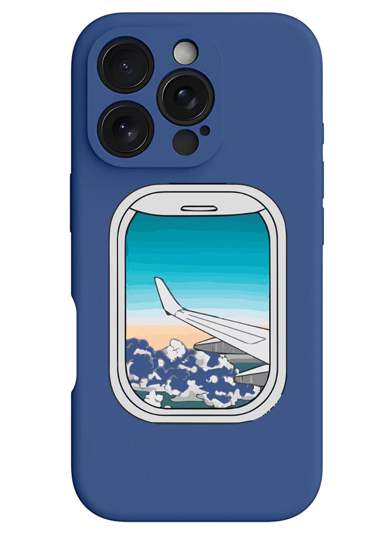 Theodor iPhone 16 Pro Max Blue Protective Slim Fit Case Liquid Silicone Cover with Full Body Protection Anti-Scratch Shockproof Case For iPhone - Window-01  - Image 1