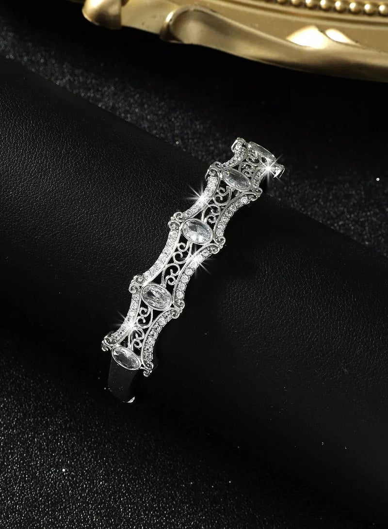 Cubic Zirconia Decor Bangle  - Image 1