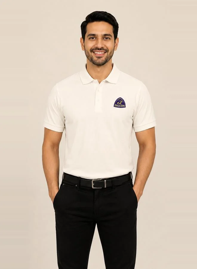 تايك تو Off White Falcon Logo Short Sleeves Polo T-Shirt By Falcon
