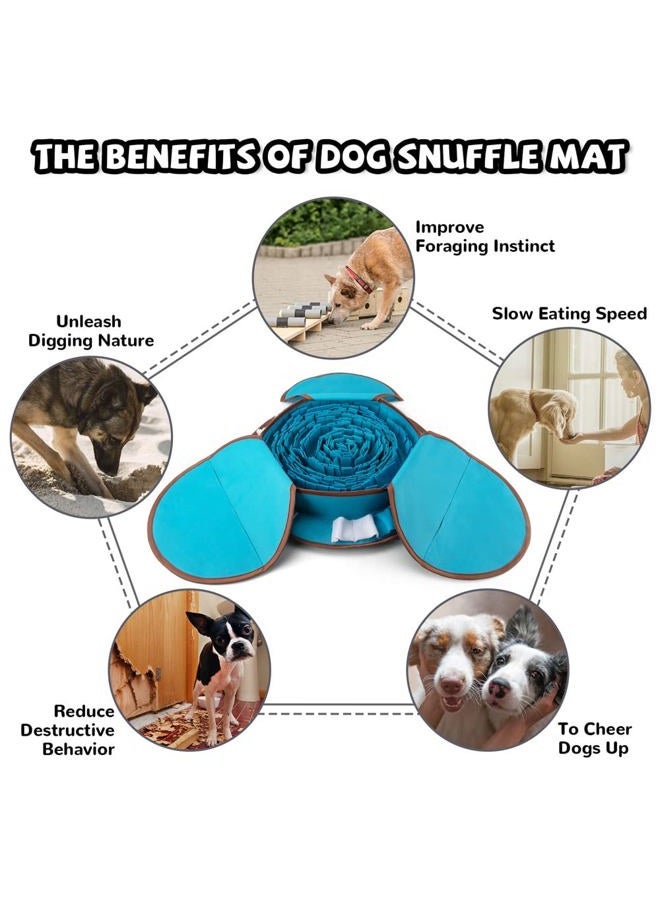 AWOOF Pet Snuffle Mat for Dogs, Interactive Feed Game for Boredom, Encourages Natural Foraging Skills for Cats Dogs Bowl Travel Use, Dog Treat Dispenser Indoor Outdoor Stress Relief (Green) - Image 4
