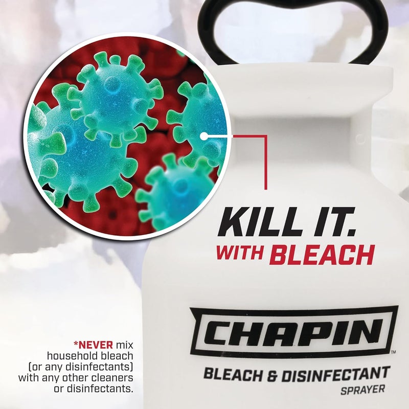 CHAPIN International 20075 Disinfectant Bleach Sprayer, 1 Gallon, Translucent White - Image 4