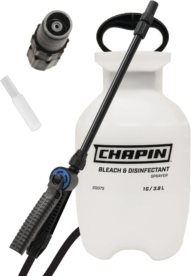 CHAPIN International 20075 Disinfectant Bleach Sprayer, 1 Gallon, Translucent White - Image 1