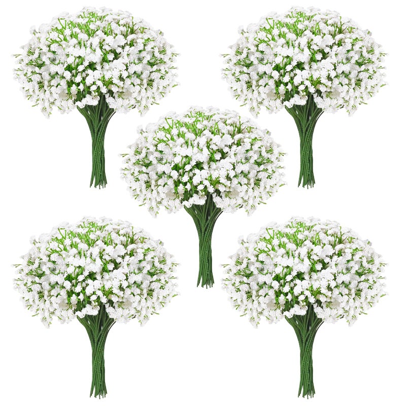 Cherica 100Pcs Babys Breath Artificial Flowers-Gypsophila Babys Breath Flowers Artificial Bulk-White Real Touch Fake Flowers for Wedding Home Garden Decor - Image 1