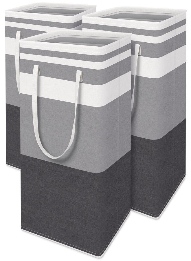 HomeHacks 3-Pack Large Laundry Basket,75L Each Waterproof, Freestanding Laundry Hamper, Collapsible Tall Clothes Hamper with Extended Handles for Clothes in the Dorm and Family-Gradient Grey - Image 1