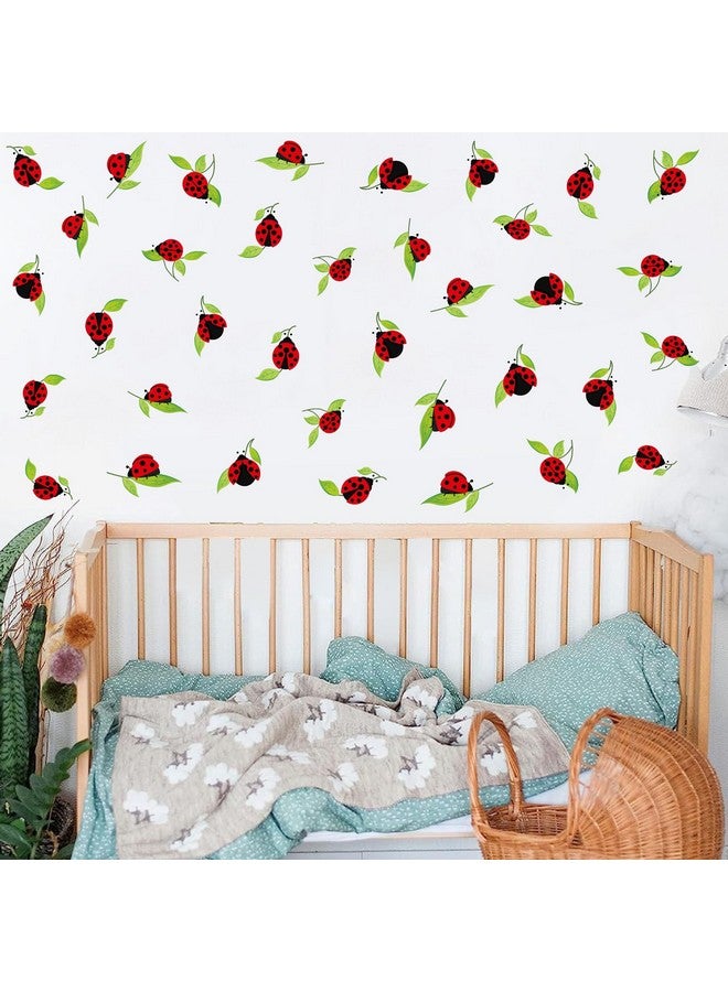 Kazova Cute Insect Wall Decals Small Ladybug Wall Stickers Ladybug Window Clings Funny Bug Window Decals Cartoon Animal Wall Stickers Peel and Stick Insect Stickers for Kids Room Playroom Nursery Decor - Image 2