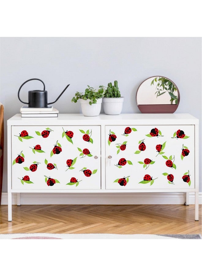 Kazova Cute Insect Wall Decals Small Ladybug Wall Stickers Ladybug Window Clings Funny Bug Window Decals Cartoon Animal Wall Stickers Peel and Stick Insect Stickers for Kids Room Playroom Nursery Decor - Image 3