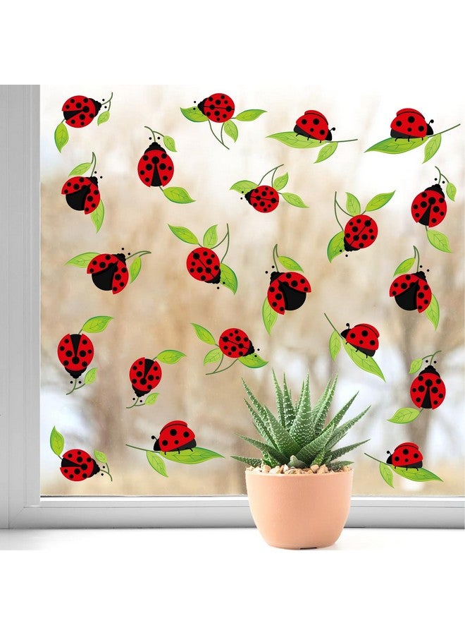 Kazova Cute Insect Wall Decals Small Ladybug Wall Stickers Ladybug Window Clings Funny Bug Window Decals Cartoon Animal Wall Stickers Peel and Stick Insect Stickers for Kids Room Playroom Nursery Decor - Image 5