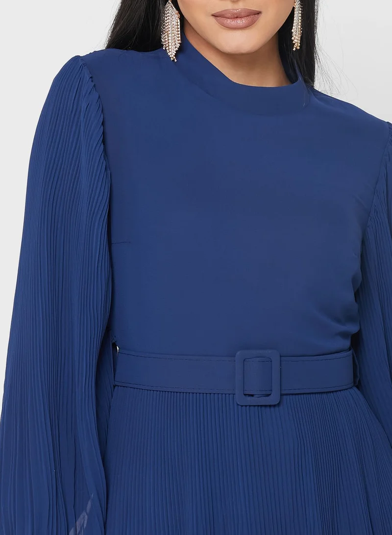 Khizana Belted Tier Dress