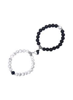 Magnetic Couple Bracelets 2PCS Matching Mutual Attraction Bracelets Forever Relationship Long Distance Bracelets Stone Beaded Jewellery Gift for bo yfri end gi rlfri en d Lover