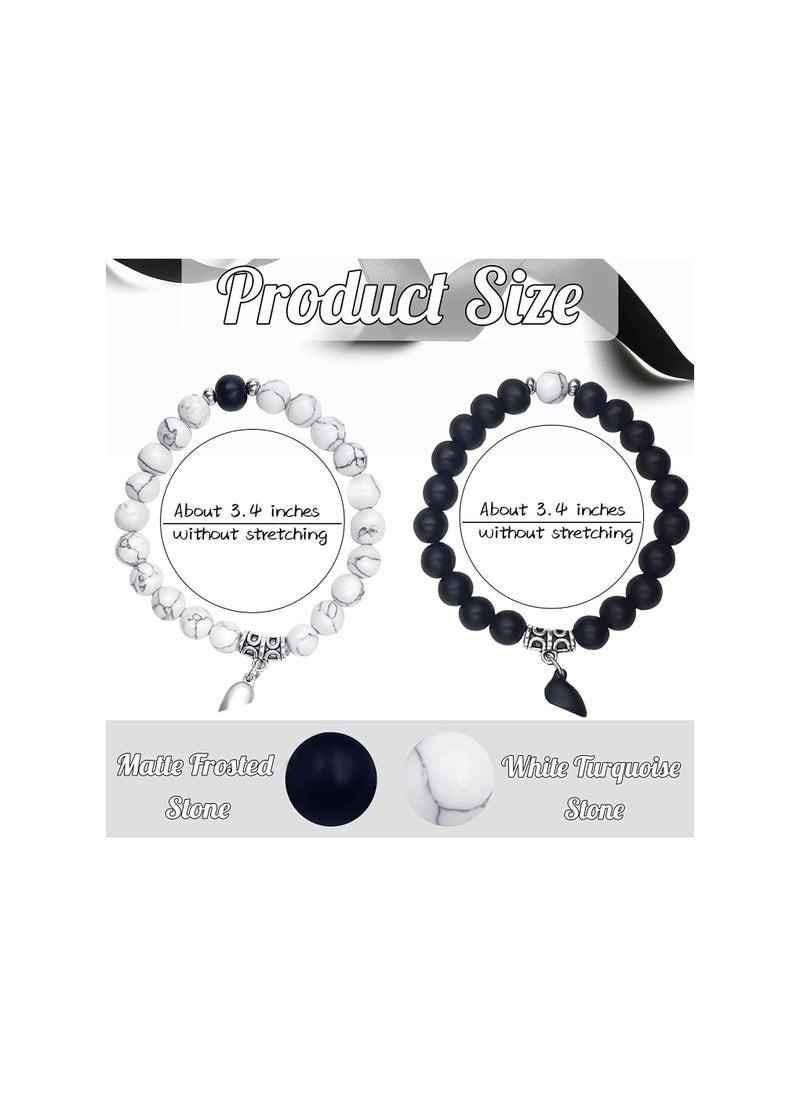 SYOSI - Magnetic Couple Bracelets 2PCS Matching Mutual Attraction Bracelets Forever Relationship Long Distance Bracelets Stone Beaded Jewellery Gift for bo yfri end gi rlfri en d Lover - Image 1