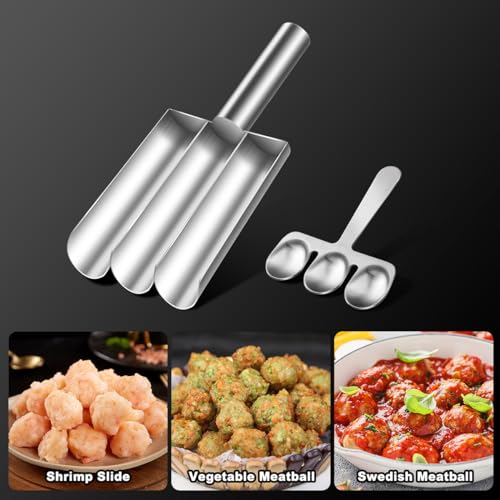 choxila Stainless Steel Meatball Maker - Creative Kitchen Triple Meatball Maker for Meatball Lovers - Image 4