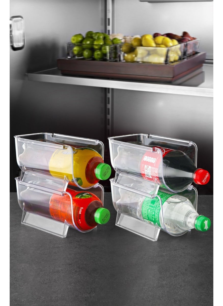 Nandy Home Layer Stackable Clear Bottle Organizer 4 Pieces Transparent 