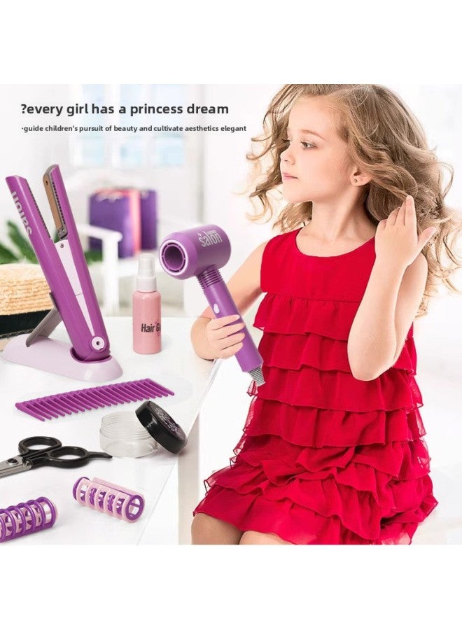2023 Toy Simulation Children Hair Dryer Blowing Hair Cut Hair Girl Combing Hair Fun Toys-Specifications:7-piece Hair Dryer - Image 5