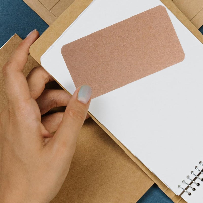 Uonlytech 100 قطعة من بطاقات الفهرس الصغيرة البيضاء من نوع Kraft، سمك 4.5x8 سم، ذات وجهين، مناسبة للرسم والكتابة اليدوية، للاستخدام اليومي في المكتب والمدرسة - Image 5