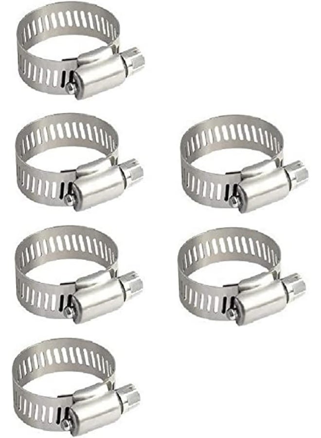 Royal Apex Royal Apex 6Pcs GI Hose Clips -Adjustable Worm Drive Pipe Clamps for Securing Hose Connections for Household Gas Lines, Water Pipes, Industrial Hoses, Oil Pipes etc (22-16mm)  - Image 1