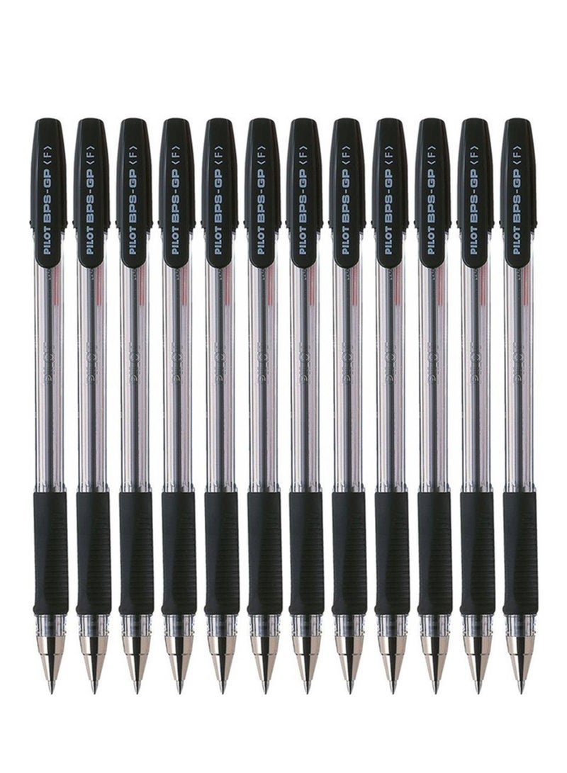 PILOT 12-Piece Ballpoint Pen Fine Tip Black Ink - Image 1