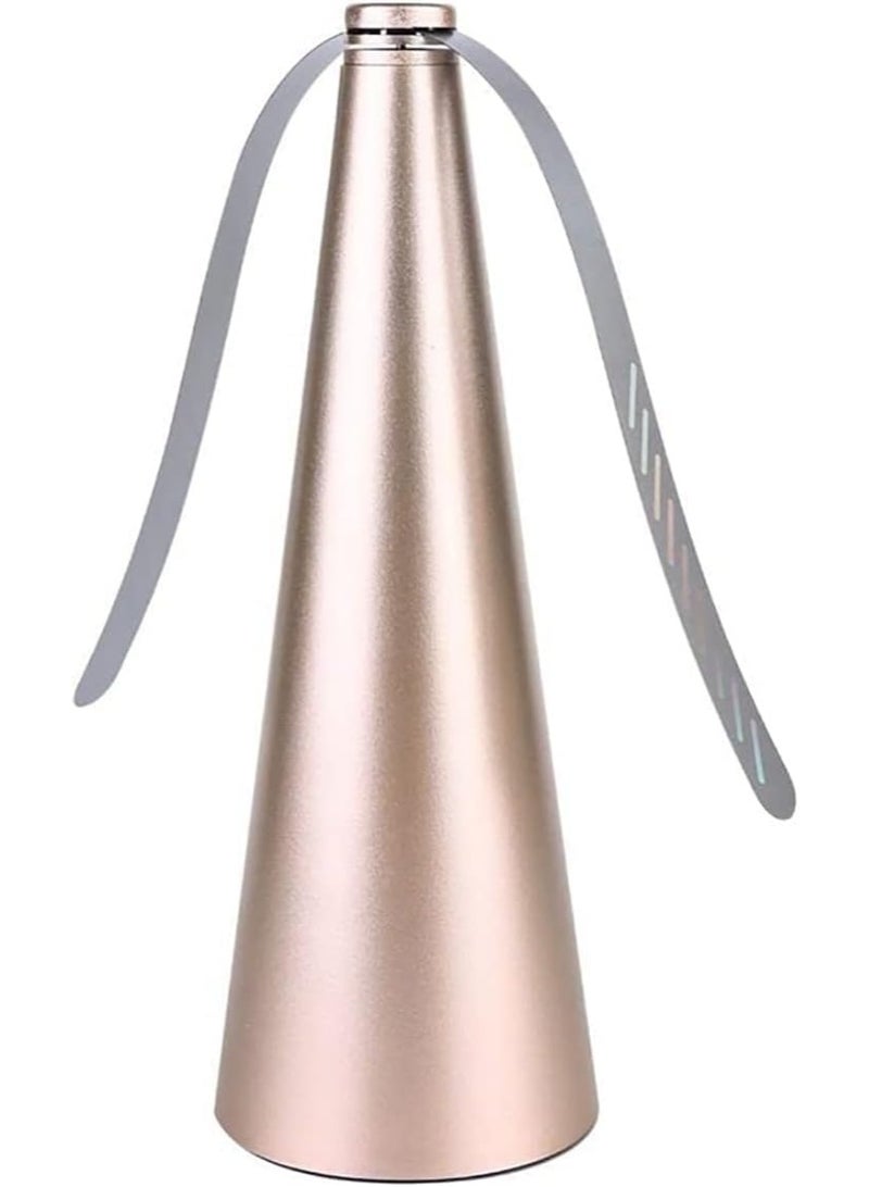 Scrolls Fly Repellent Fan for Tables-USB or AA Battery Powered-Fly Swatter for Indoor/Outdoor Dining Or Food at Parties,Restaurants,Fly Spinner,Keep Flies Away with Holographic Blades Gold Pack of 2 - Image 4