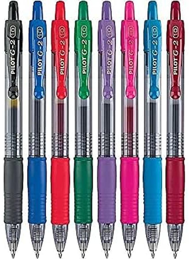بايلوت أقلام جل فاخرة G2 بولد بوينت 1 مم، عبوة من 8 ألوان متنوعة - Image 2