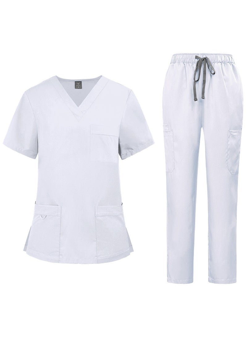Magic Park Magic Park Medical Scrubs Set 2025 Scrub Suit Set for Women Medical Scrubs Top Pants Maid Uniform Nanny Scrub Suit Housemaid Uniform  - Image 1
