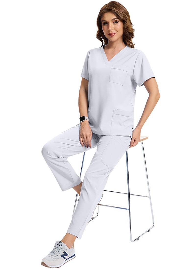 Magic Park Magic Park Medical Scrubs Set 2025 Scrub Suit Set for Women Medical Scrubs Top Pants Maid Uniform Nanny Scrub Suit Housemaid Uniform  - Image 3