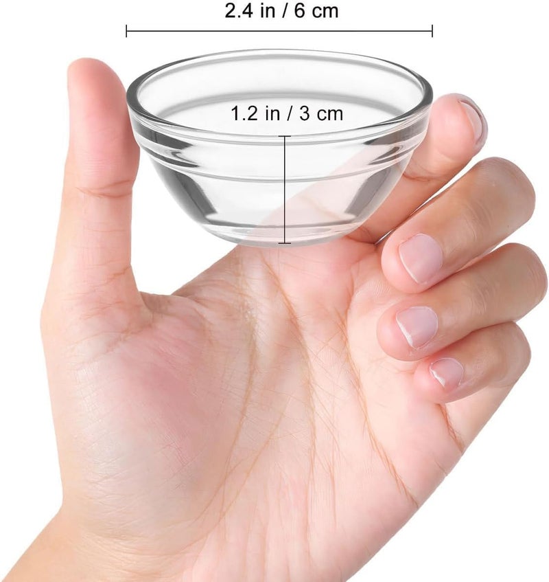 DOITOOL Set of 6 Glass Bowls 2 3 x 1 1 inch Mini Prep Bowls Stackable Glass Serving Bowls for Dessert Kitchen Prep Dips Salad Candy Dishes - Image 2