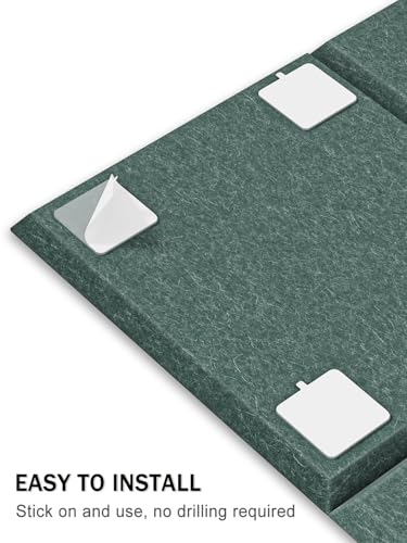 Hsurbtra Large Cork Board for Wall 47 x 36 Inch, 12 Pack Felt Bulletin Notice Board with Pushpins for Office Home School Farmhouse Wall Decor, Green - Image 4