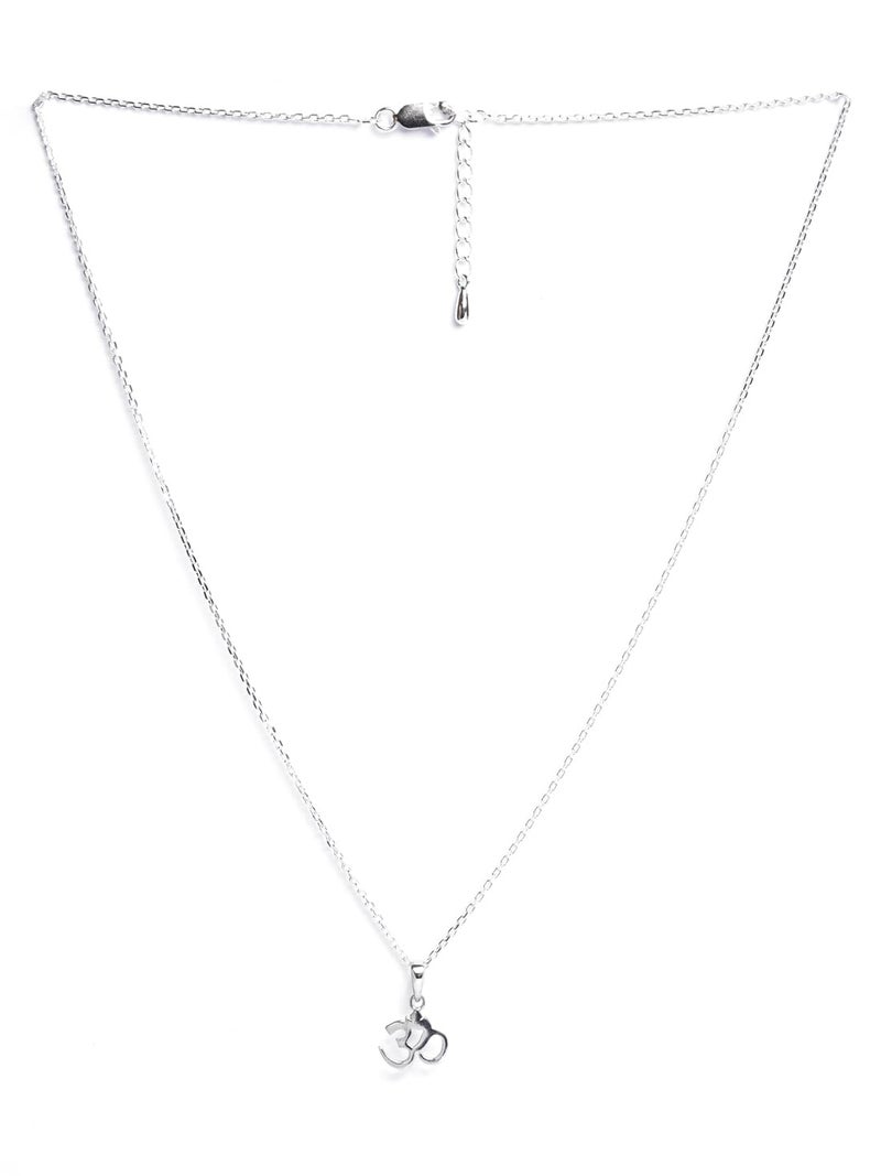 Clara Pure 925 Sterling Silver Religious OM Pendant Necklace with Chain | Gift for Women & Girls | Religious, Platinum Plated - Image 4