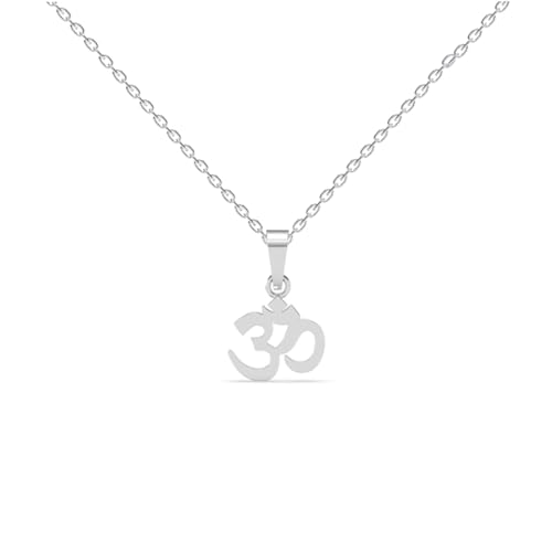 Clara Pure 925 Sterling Silver Religious OM Pendant Necklace with Chain | Gift for Women & Girls | Religious, Platinum Plated - Image 1