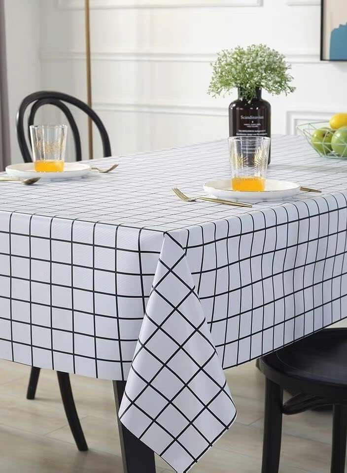 آنا مفرش طاولة بسيط مضاد للماء والزيت، سهل التنظيف لمكتب طعام وحجرة كتابة - Image 1