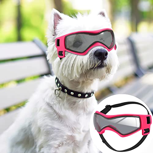 QUMY Dog Goggles UV Protection for Small to Medium Breed, Dog Sunglasses Windproof Anti-Fog Dustproof Snowproof, Puppy Glasses for Outdoor Riding Driving with Comfortable Frame Adjustable Straps - Image 1