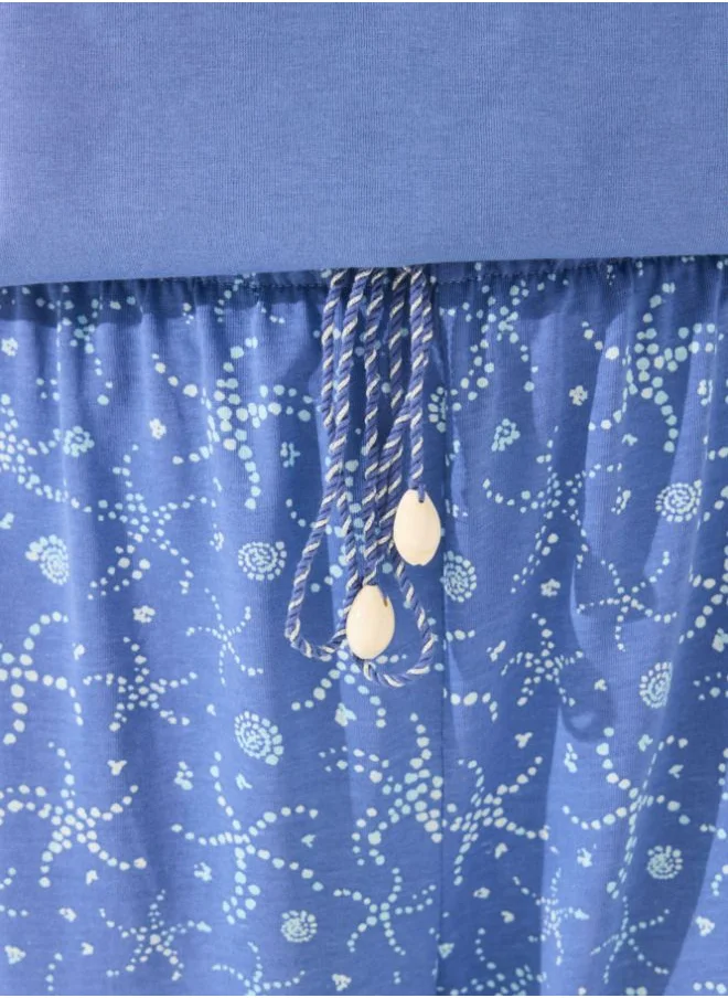 women'secret Navy Blue Capri Pyjamas