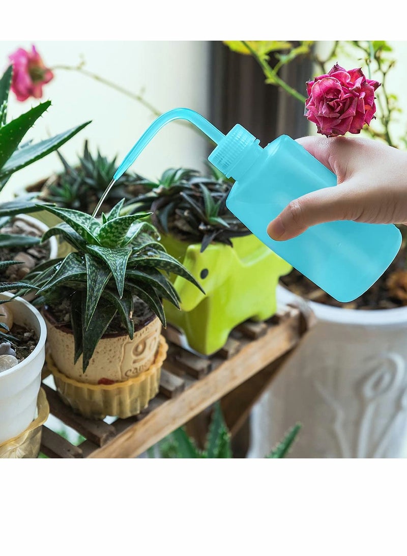 Succulent Watering Bottle Set 2 Pcs Blue Squeeze Irrigation Spray Can Plastic Plant Care 250ml - Image 4