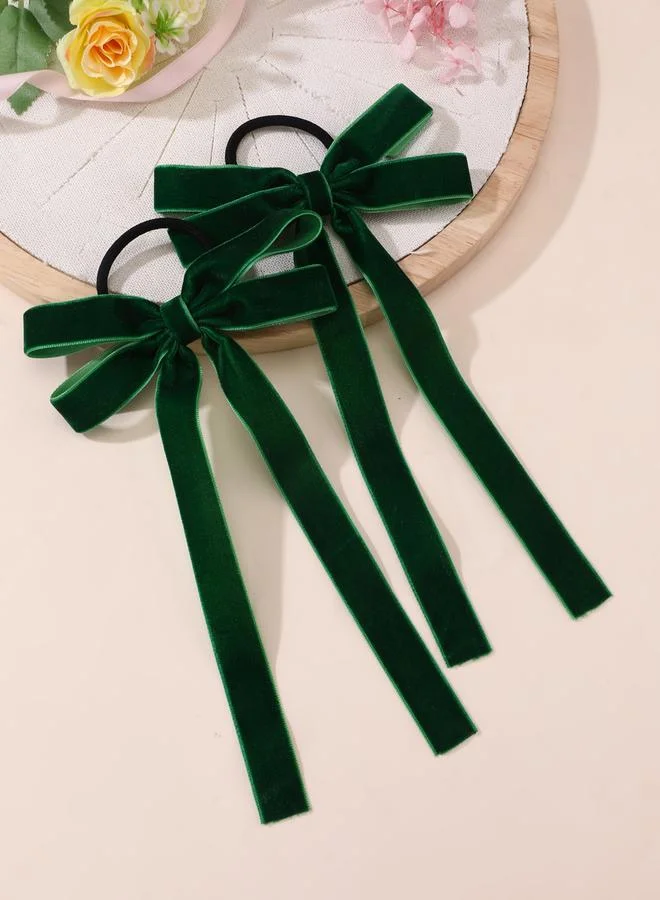 تايك تو طقم ربطات شعر بفيونكة مخمل قطعتين