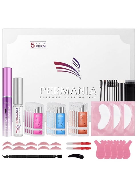 Lash Perm Kit with Growth Serum,Lash Lift Sachet Kit and 2ml Eyelash Enhancer & Natural Non-Irritating Nutrient Solution