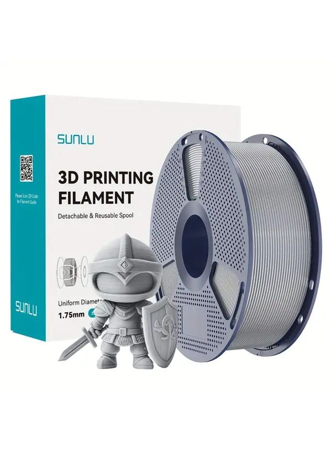 SUNLU PLA Plus Silver 3D Printer Filament 1.75mm 1KG Spool Dimensional Accuracy 0.02mm - Image 1