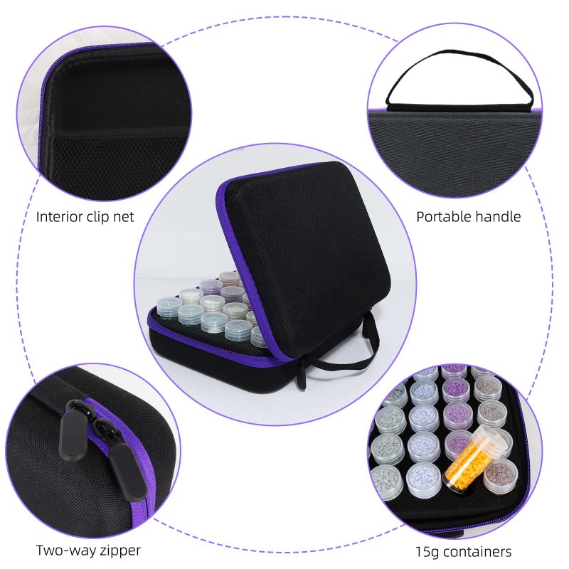 LEIYULY 30 Slots Storage Container for Diamond Art Kits with Diamond Art pens Tools and Portable Bead Storage Boxes, Diamond Art Storage Case and Diamond Art Storage Case - Image 3