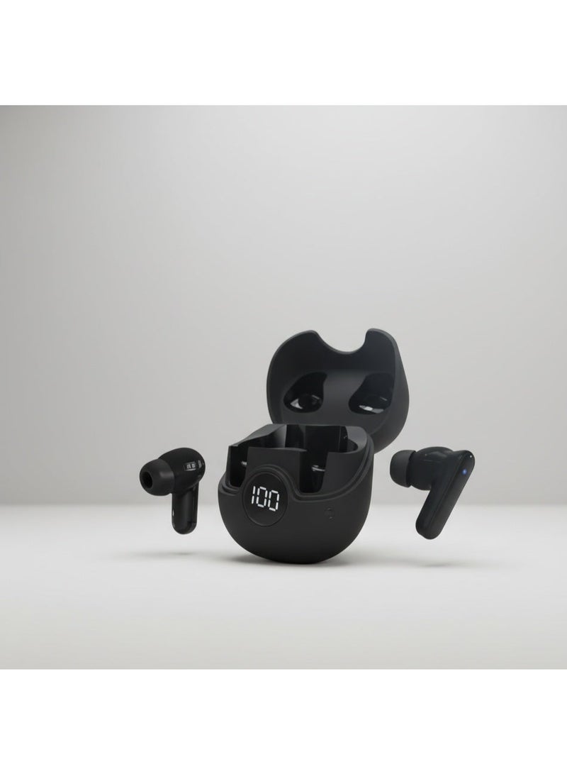 PRO White Wireless Earbuds Noise Isolation with LED Digital Display Charging Case Bluetooth Battery Display - White - Image 2