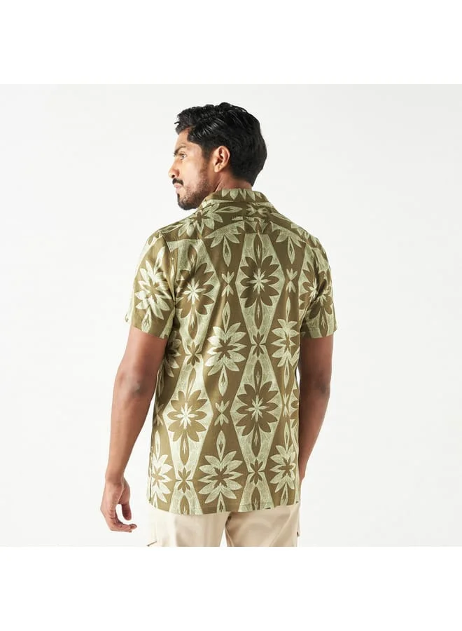 Iconic Iconic All-Over Print Shirt with Short Sleeves