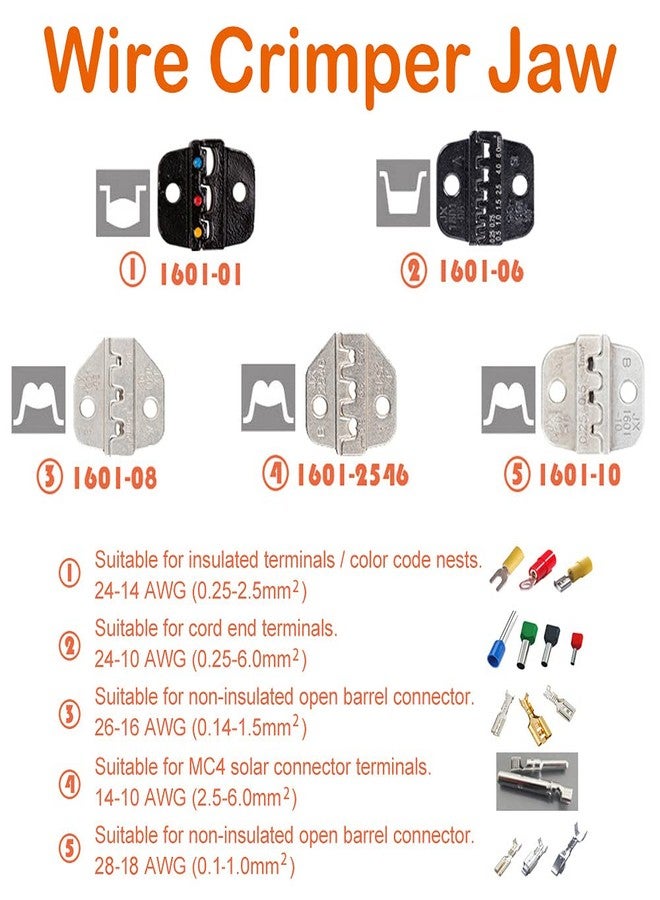 SEIWEI Wire Crimper Jaw Insulated Bare Terminal Jaws Mold for Crimping Pliers Ferrule Crimpers Cord End - Image 2