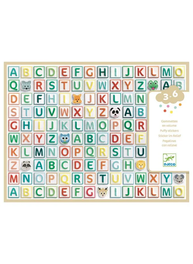 DJECO Gommette Alphabet Puffy Stickers