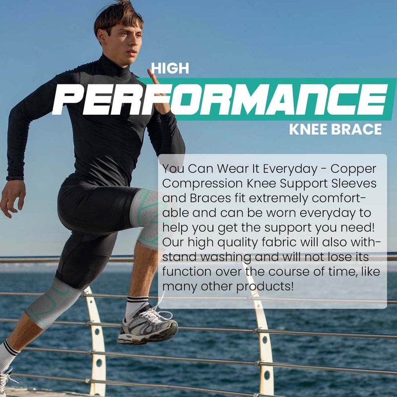 Modvel Compression Knee Brace for Women & Men, 2-Pack Knee Brace for Running Knee Pain, Knee Support Compression Sleeve, Workout Sports Knee Braces for Meniscus Tear, ACL & Arthritis Pain Relief - Image 4
