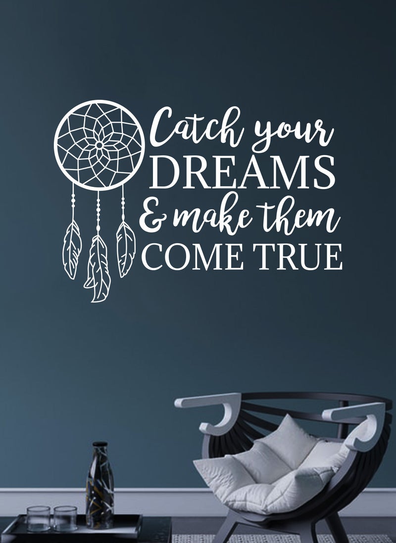 Spoil Your Wall Catch Your Dreams Bedroom Quote  Wall Decal - Wall Arts Home Décor - Wall Sticker, 70x50 cm by Spoil Your Wall  - Image 1