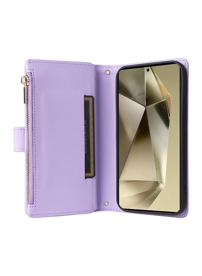 S-TOP Case For Samsung Galaxy S24 Ultra 5G Crossbody Zipper Wallet Rhombus Leather Phone Case - Image 4