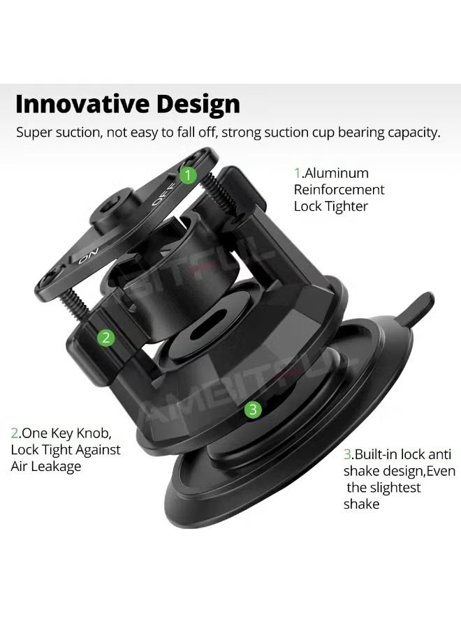 AMBITFUL UBA-01 Universal Car Suction Cup Phone & Tablet Holder – 360° Rotating Flexible Ball Head Arm, Adjustable Dashboard & Windshield Mount Bracket for Smartphones, Tablets & Navigation Devices - Image 5