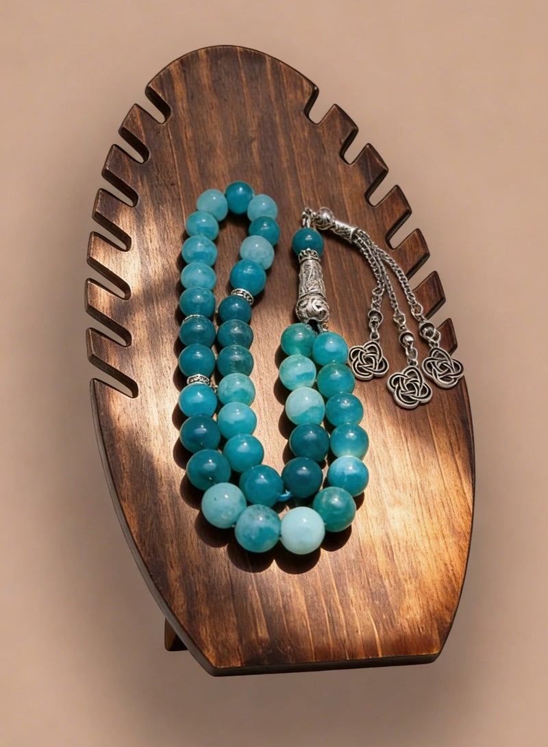 عام 33 سبحة من حجر اليشم الطبيعي/10 ملم - Image 1