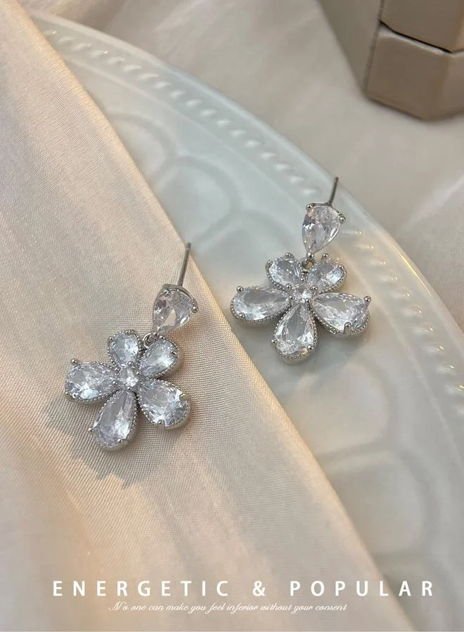 Take Two Take Two Embellished Floral Drop Earrings