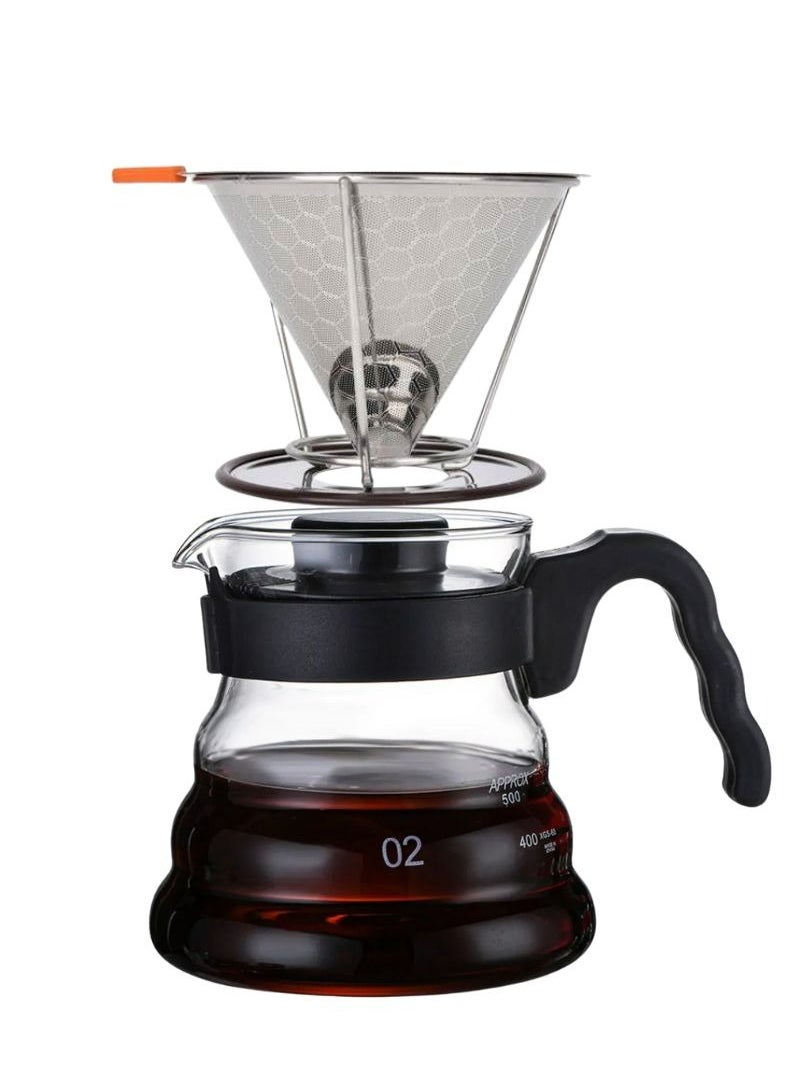 600ML Pour Over Coffee Maker - Drip Glass Coffee Server with Stainless Steel Coffee Paperless Dripper, - pzsku/Z4C0269358C57C0006D8AZ/45/_/1716213298/a98eb8bb-78ca-48ae-89f2-e01e916eb6b9